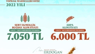 Cumhurbaşkanı Erdoğan buğday ve arpa alım fiyatları ile teşvik rakamlarını açıkladı 
