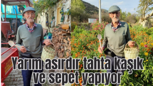 Yarım asırdır tahta kaşık ve sepet yapıyor 