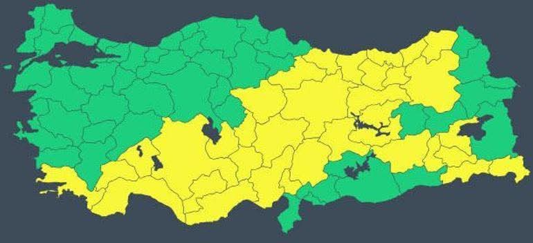 BUGÜN 48, YARIN 35 KENT İÇİN SARI UYARI