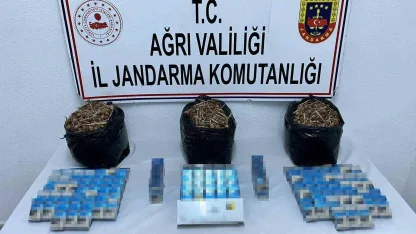 Ağrı’da kaçak sigara ve safran tohumu ele geçirildi