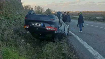 Çaycuma’da otomobil takla atarak durabildi: 1 yaralı