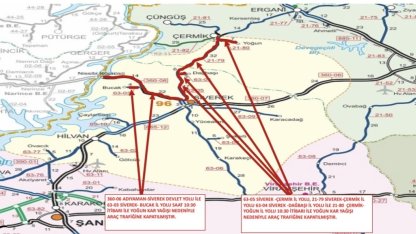 Çermik - Siverek yolu ulaşıma kapandı .