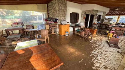 Datça’da sağanak yağış etkili oldu