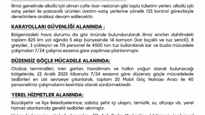 Diyarbakır’da yılbaşı tedbirleri kapsamında 8 bin 737 güvenlik personeli sahada olacak