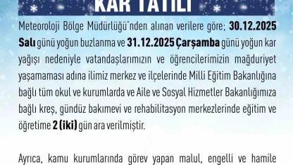 Elazığ’da eğitime 2 gün ara verildi