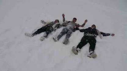 Gaziantep’te kar sevinci