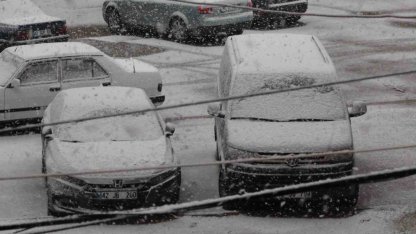 Karapınar’da kar yağışı etkili oldu