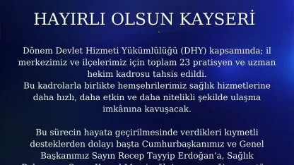 Kayseri’ye 23 hekim kadrosu