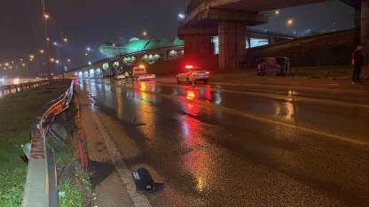 Kontrolden çıkan otomobil takla attı: Sürücü burnu bile kanamadan kurtuldu