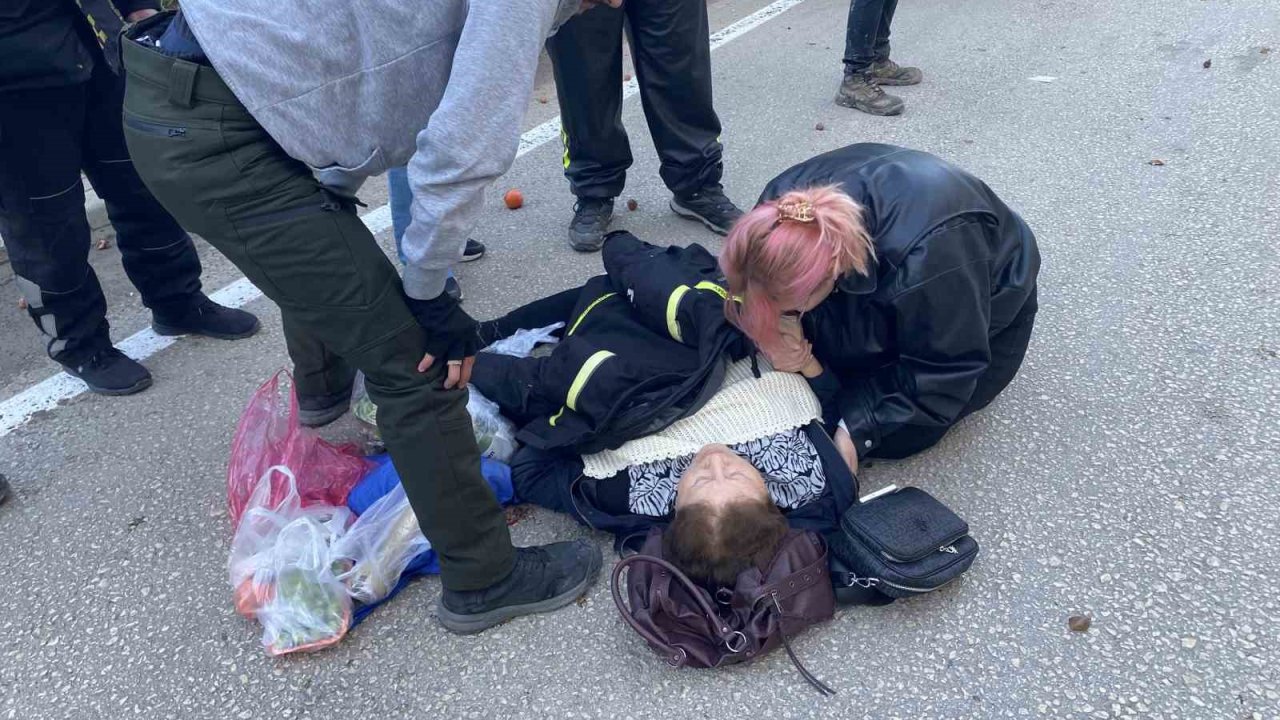 Motosikletin çarptığı kadın yaralandı