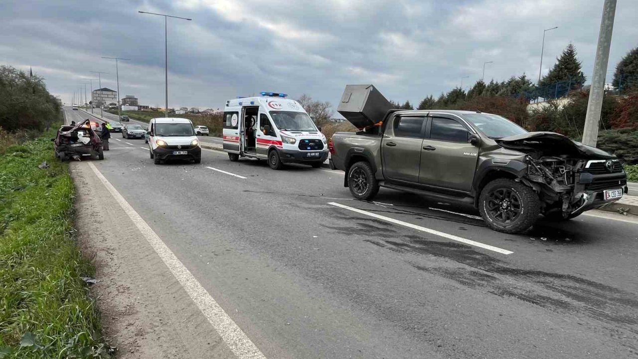 Muratlı Sanayi Sitesi önünde trafik kazası: 1 yaralı