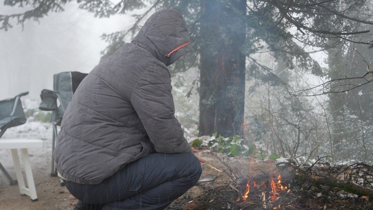 Samanlı Dağları’nın zirvesi beyaza büründü