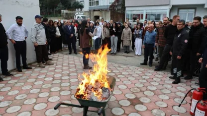 Sinop’ta yangın tatbikatı gerçeğini aratmadı