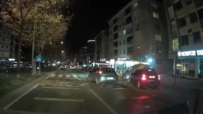 Tekirdağ’da kaza anı araç kamerasında: Park halindeki otomobili biçti