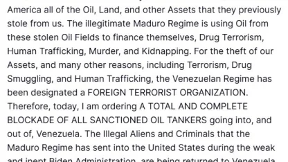 Trump, Venezuela rejiminin "Yabancı Terör Örgütü" olarak tanımlandığını açıkladı