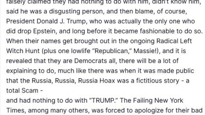 Trump’tan Demokratlara Epstein uyarısı: "Çoğu masum birçok arkadaşlarının itibarı zedelenecek"