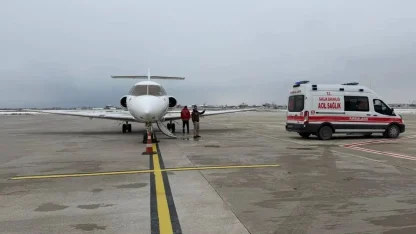 Yenidoğan bebek uçak ambulansla Konya’ya sevk edildi