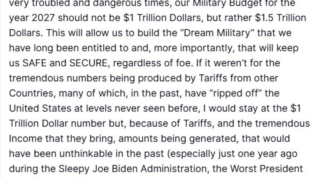 ABD Başkanı Trump: "2027 savunma bütçemizin 1 buçuk trilyon dolar olması gerektiğine karar verdim"