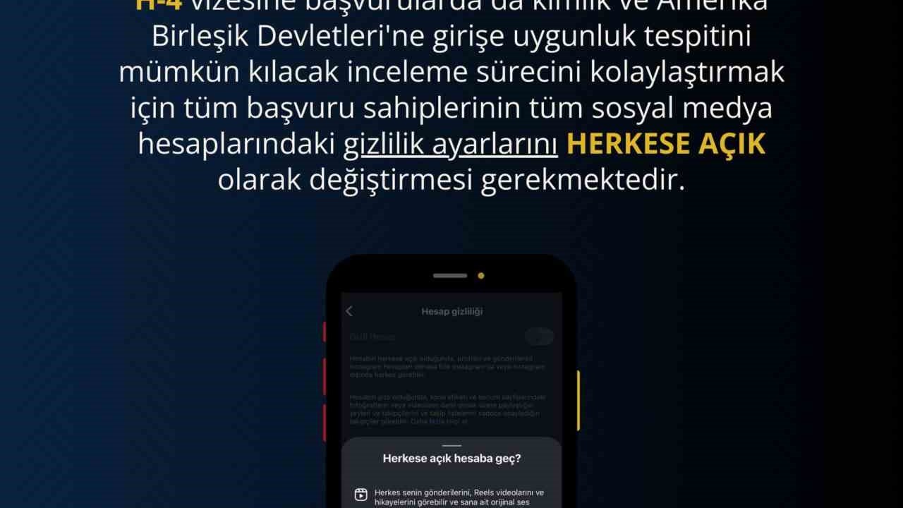 ABD Büyükelçiliği: "Vize başvurusu yapacak kişilerin sosyal medya hesaplarını herkese açık hale getirmesi gerekiyor"