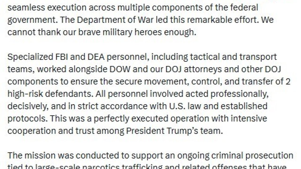 ABD’den Maduro operasyonu açıklaması: "Sonucun sorumluluğu suç faaliyetlerini sürdürmeyi tercih edenlere aittir"