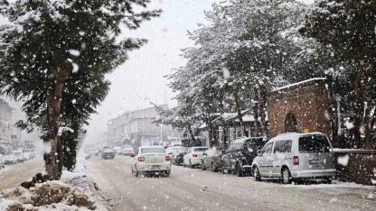 Ahlat’ta yoğun kar yağışı