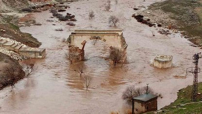 Araban’daki yağışlar, Karasu ve Sıtma pınar çayının su seviyesini yükseltti