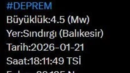 Balıkesir’de 4.5 büyüklüğünde deprem