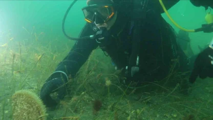 Belediye başkanı dalış yaptı, su altından müjdeyle çıktı