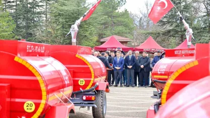 Bilecik’te 3 ton kapasiteli 15 adet su tankeri köylere teslim edildi