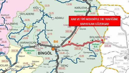 Bingöl-Muş karayolu tır trafiğine kapatıldı