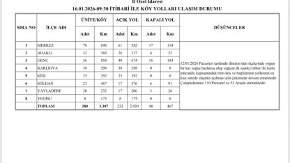 Bingöl’de karla mücadele sürüyor: 232 köy yolu ulaşıma açıldı