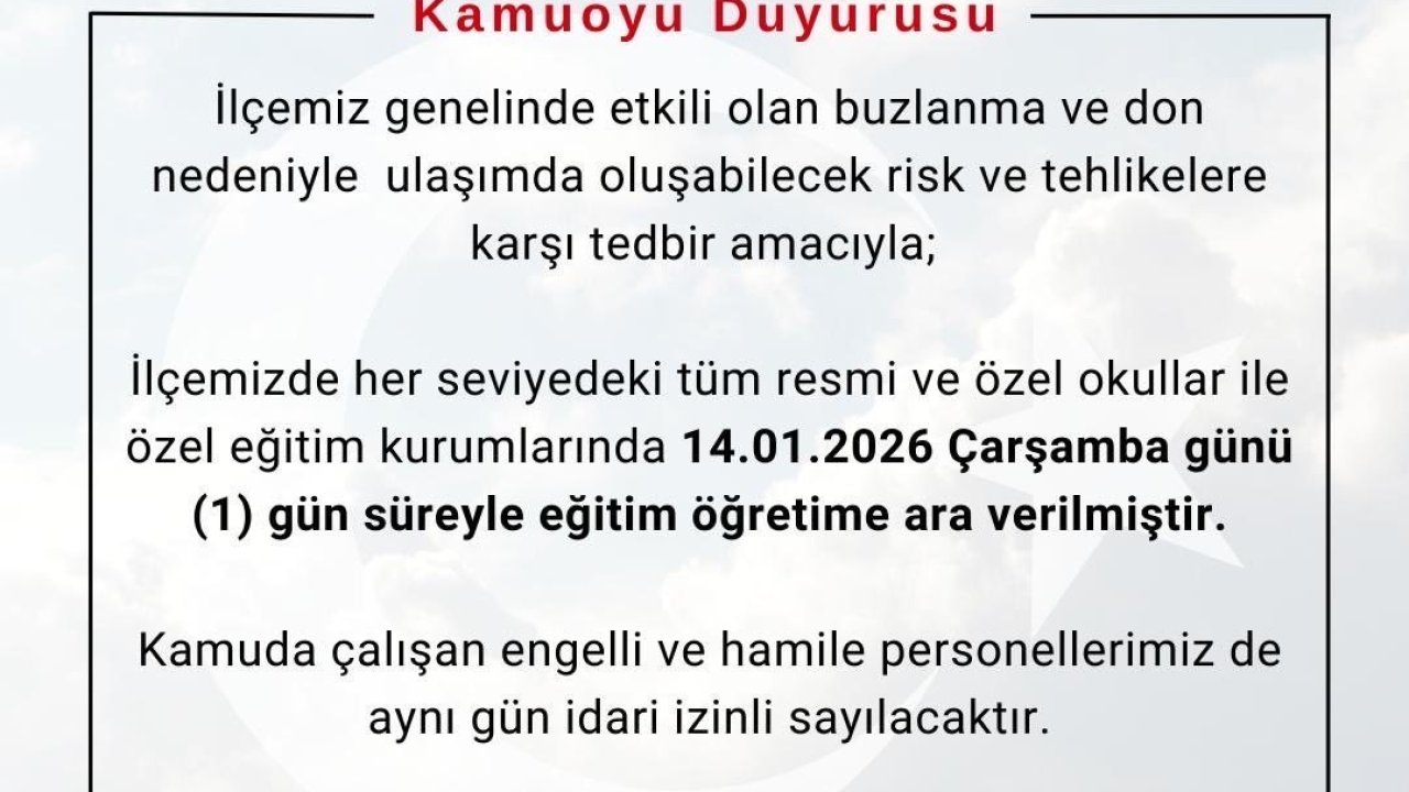 Bingöl’ün 3 ilçesinde eğitime 1 gün ara verildi