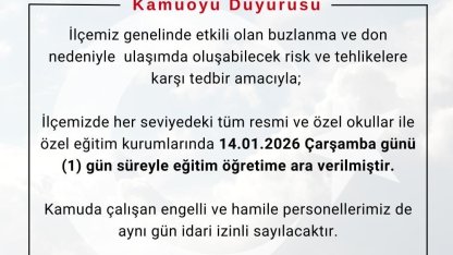 Bingöl’ün 3 ilçesinde eğitime 1 gün ara verildi