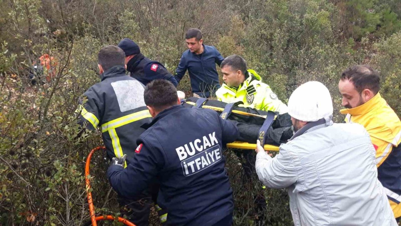 Burdur’da otomobil uçuruma düştü: 1 yaralı