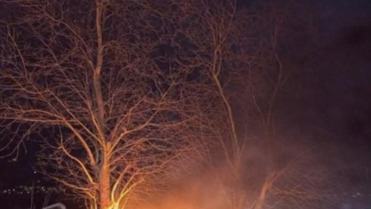 Bursa’da kontrolden çıkan otomobil önce ağaca çarptı sonra alev aldı