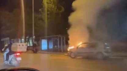 Bursa’da otomobil alevlere teslim oldu