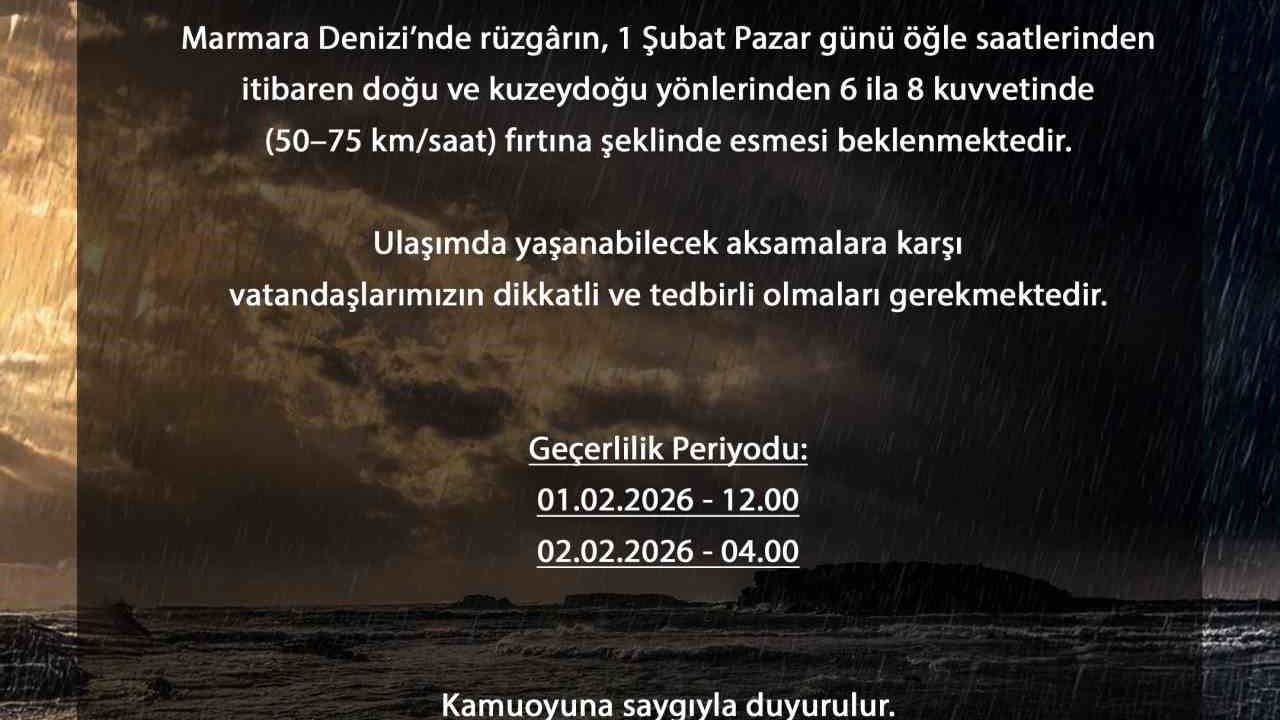Bursa’da saatteki hızı 75 kilometreye ulaşan fırtına bekleniyor