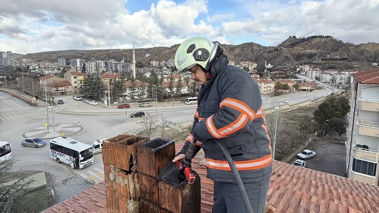 Çankırı’da korkutan baca yangını