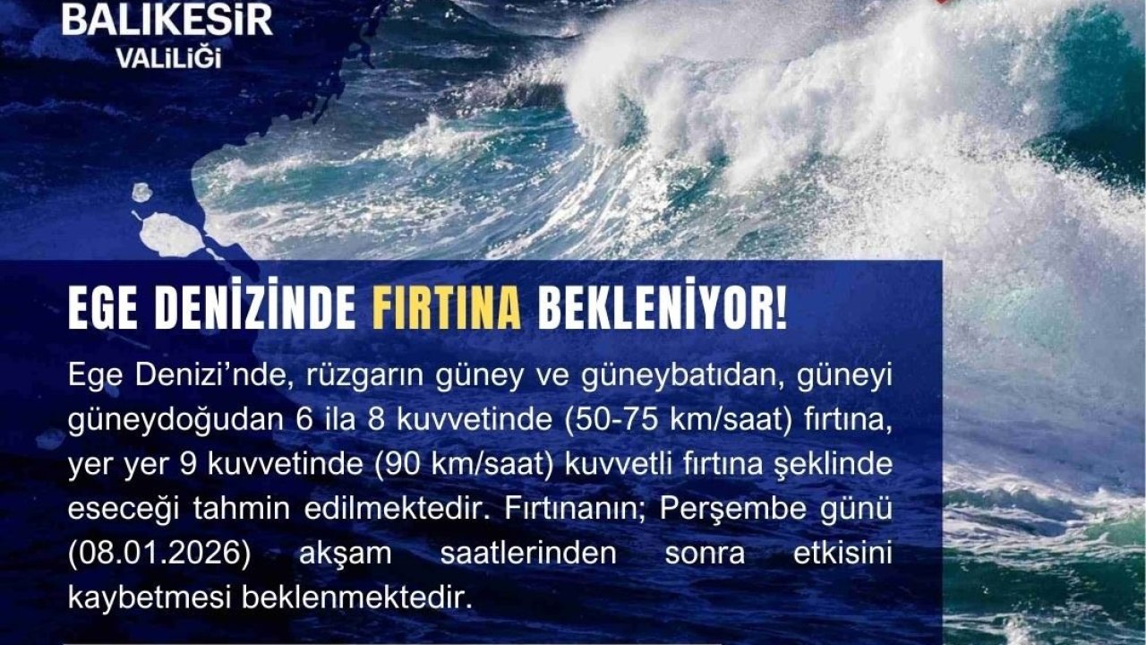 Ege Denizi için fırtına uyarısı
