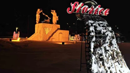 Elazığ Çaydaçıra Kavşağı’nda kar manzarası