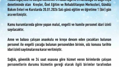 Elazığ’da rehabilitasyon ve bakımevi kurslarına 1 gün daha kar tatili
