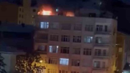 Elazığ’da teras katında yangın