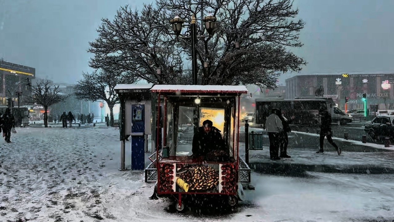 Erzincan’da lapa lapa kar yağışı