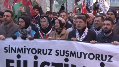İstanbul’da büyük Gazze yürüyüşü