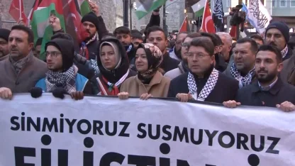 İstanbul’da büyük Gazze yürüyüşü