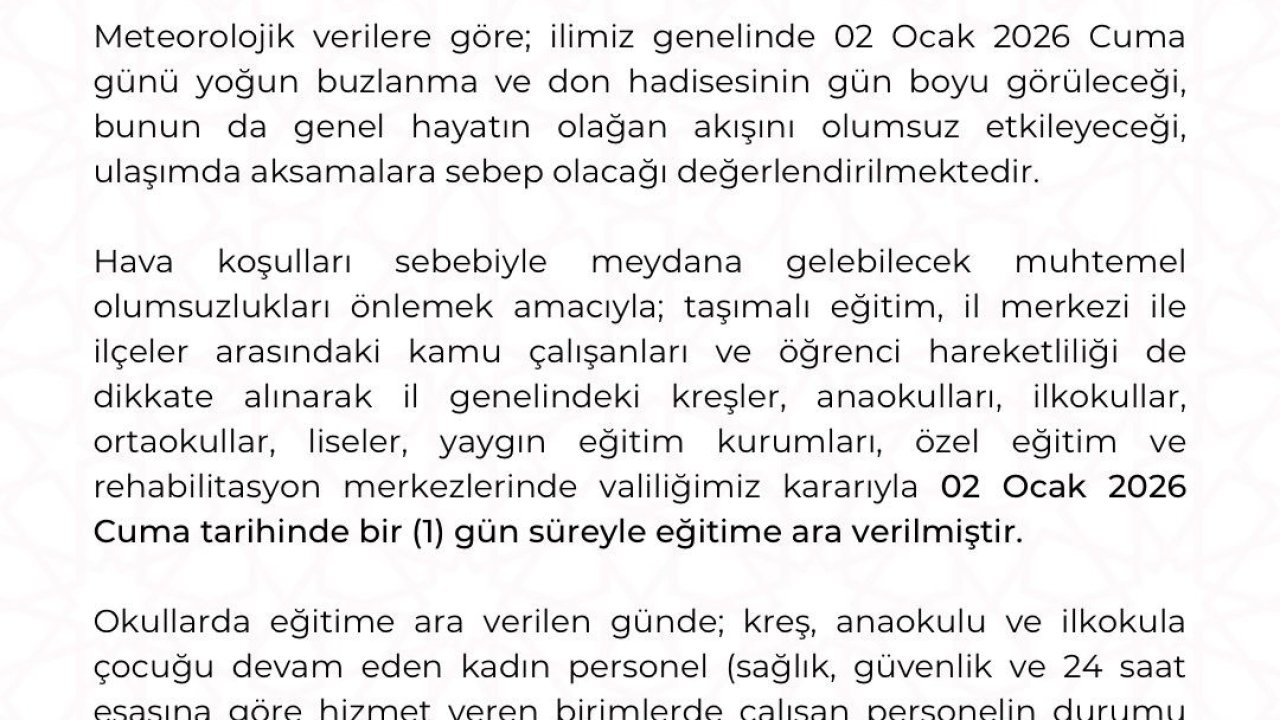 Kayseri’de eğitime kar engeli