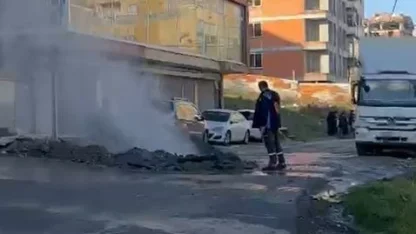 Kazı sırasında delinen doğal gaz borusu nedeniyle faciadan dönüldü