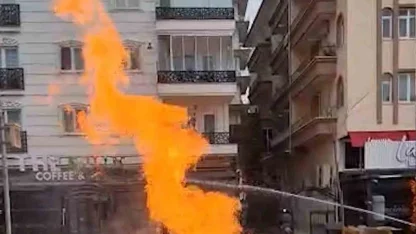 Kırıkkale’de doğal gaz boru hattı patladı, alevler metrelerce yükseldi