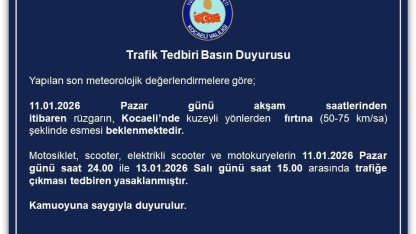Kocaeli’de motosiklet, scooter ve motokuryelerin trafiğe çıkışı yasaklandı