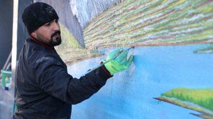 Kule vinçten tuvale: Kırşehir’de operatörün sanat yolculuğu